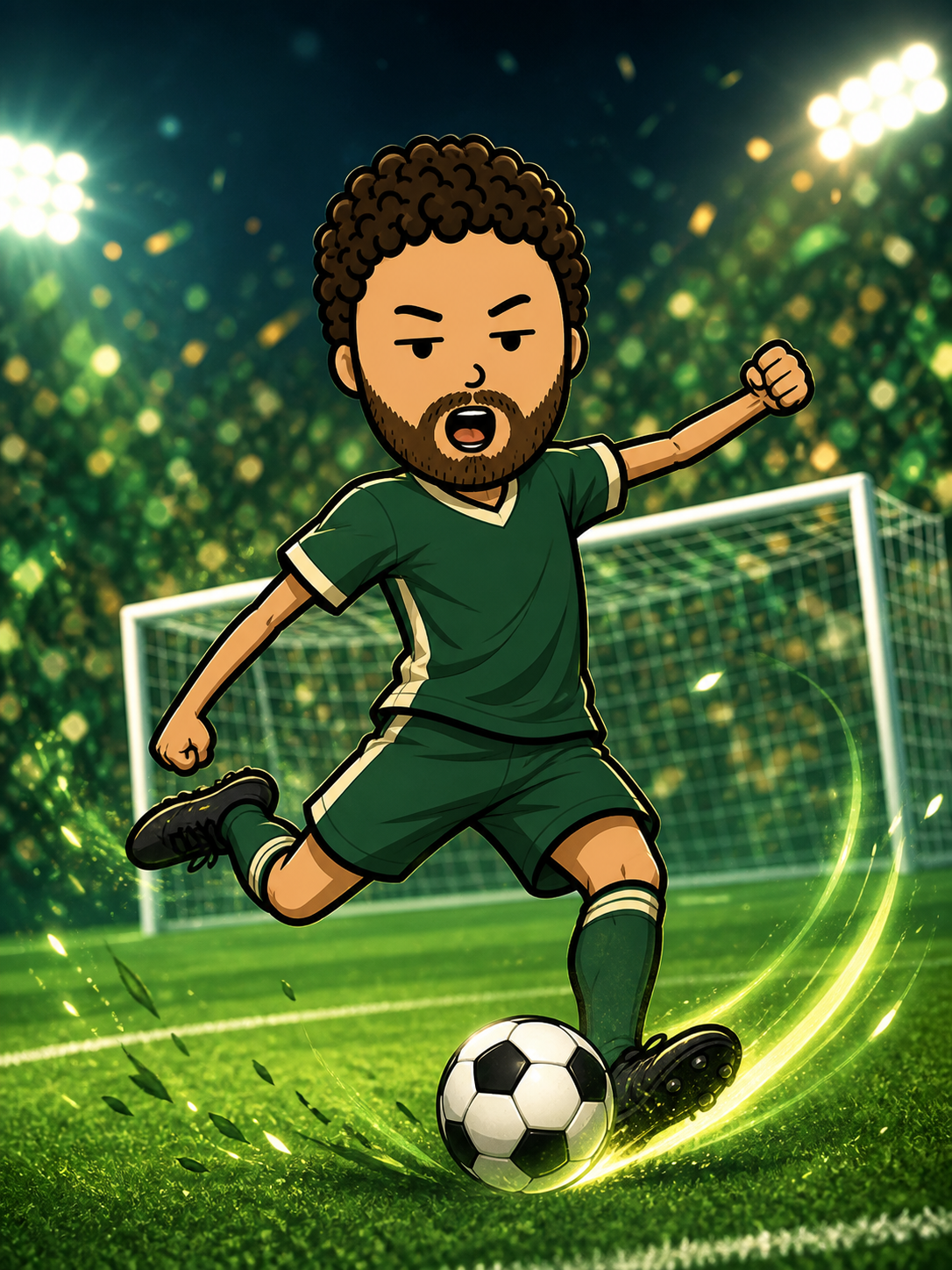 Mal playing soccer