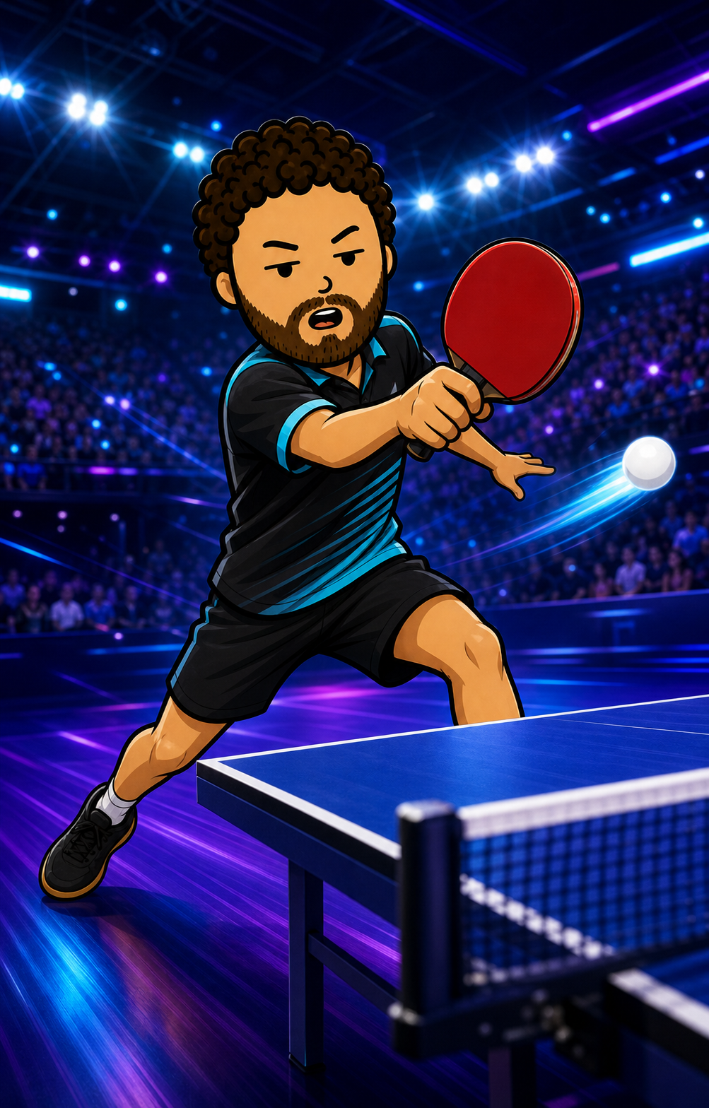 Mal playing table tennis